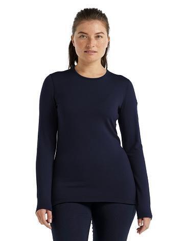 Icebreaker Merino 260 Tech Long Sleeve Crewe Thermal Top Naisten Yksiosainen ja sarjat Laivastonsininen | FI 1761VRWD